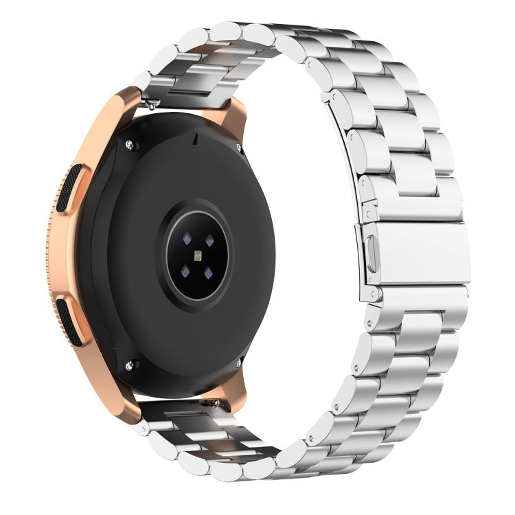 For Huami GTS/Galaxy Watch 42/40/44 20mm 3-Beads Stainless Steel Watch Band(Silver)