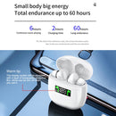 J3 Pro TWS Hifi Wireless Bluetooth 5.2 Earphone LED Display Waterproof Sports Gaming Headset Noise Earbuds(White)