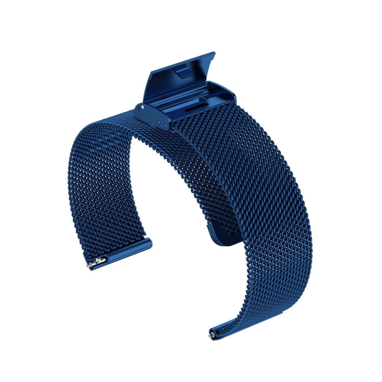 For Huawei GT/GT2 46mm/ Galaxy Watch 46mm/ Fossil Fossil Gen 5 Carlyle 46mm 22mm Stainless Steel Mesh Watch Band(Dark Blue)