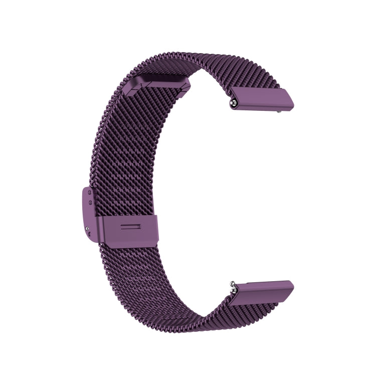 For Huawei GT/GT2 46mm/ Galaxy Watch 46mm/ Fossil Fossil Gen 5 Carlyle 46mm 22mm Stainless Steel Mesh Watch Band(Purple)