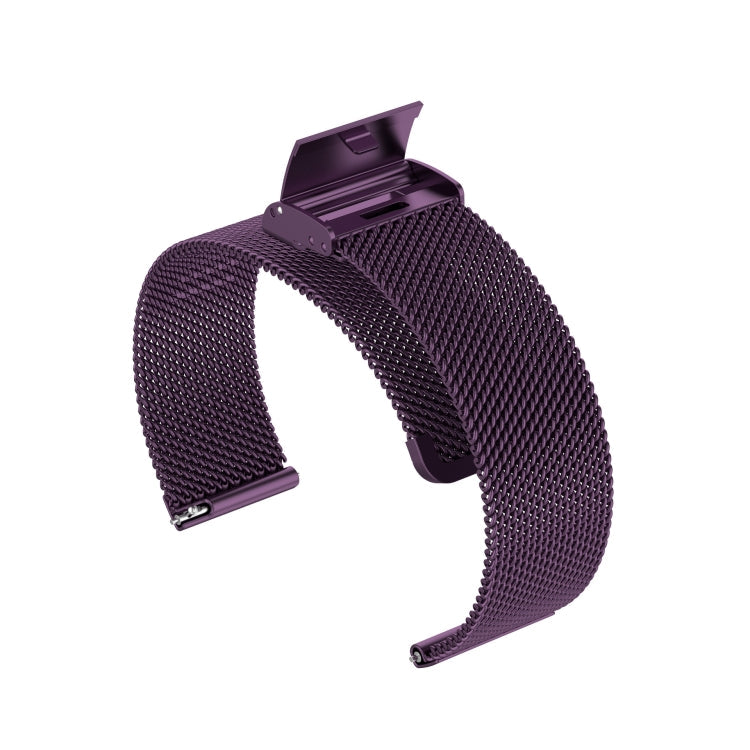 For Huawei GT/GT2 46mm/ Galaxy Watch 46mm/ Fossil Fossil Gen 5 Carlyle 46mm 22mm Stainless Steel Mesh Watch Band(Purple)