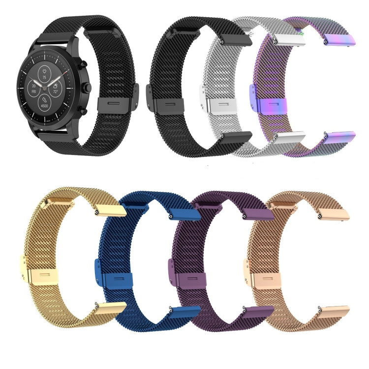 For Huawei GT2 42mm / Galaxy Watch 42mm /Galaxy Active2 20mm Stainless Steel Mesh Watch Band(Rose Gold)
