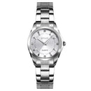 SKmei 1620 Delicate Rhinestone Creative Casual Waterproof Quartz Women Watch Steel Strap Watch(White)