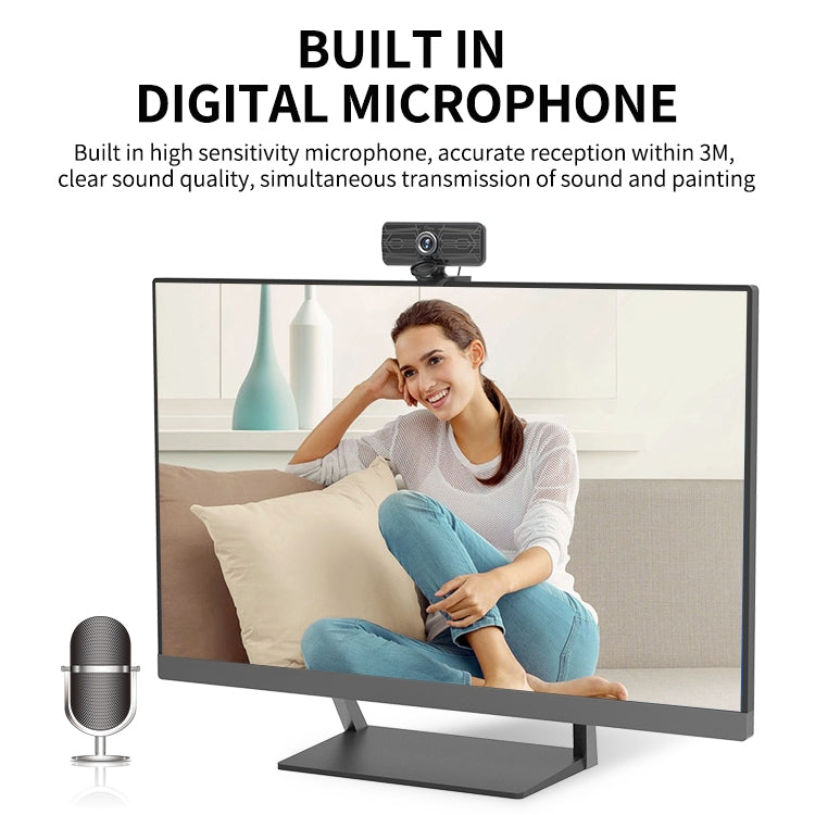 Gsou T16s 1080P HD Webcam with Cover Built-in Microphone for Online Classes Broadcast Conference Video