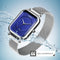 SKMEI 9207 Fashion Creative Simple Watch Men Magnetic Buckle Mesh Belt Steel Belt Couple Quartz Watch(Silver Blue)