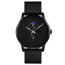 Skmei 9208 Moon Phase Quartz Watch Casual Simple Business Sports Watch for Men(White)