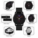 Skmei 9208 Moon Phase Quartz Watch Casual Simple Business Sports Watch for Men(White)