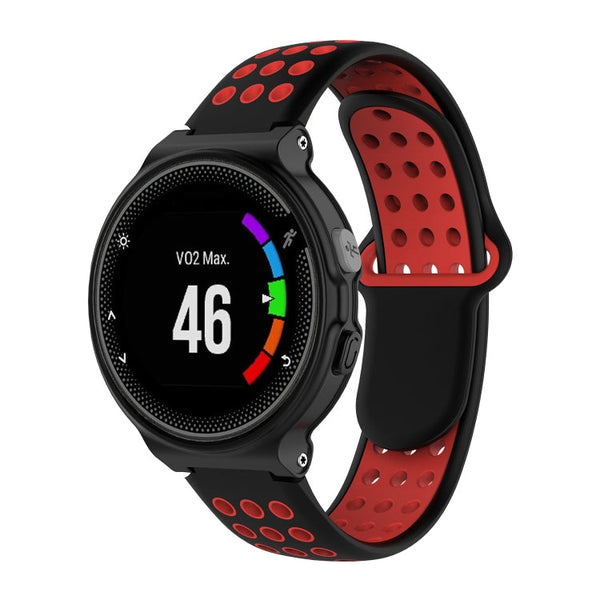 For Garmin Forerunner 220 / 230 / 235 / 630 / 620 / 735xt Silicone Watch Band(Black red)