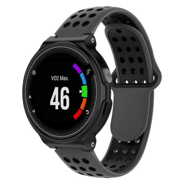 For Garmin Forerunner 220 / 230 / 235 / 630 / 620 / 735xt Silicone Watch Band(Black black)