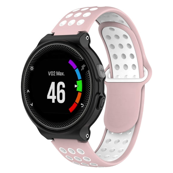 For Garmin Forerunner 220 / 230 / 235 / 630 / 620 / 735xt Silicone Watch Band(Pink white)