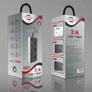 T09 3000W High Power Multi-Function Plug-in 3-Hole International Universal Jack + 6 USB Intelligent Charging UK PLUG