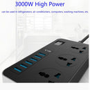 T09 3000W High Power Multi-Function Plug-in 3-Hole International Universal Jack + 6 USB Intelligent Charging UK PLUG