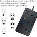 T09 3000W High Power Multi-Function Plug-in 3-Hole International Universal Jack + 6 USB Intelligent Charging UK PLUG