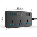 T09 3000W High Power Multi-Function Plug-in 3-Hole International Universal Jack + 6 USB Intelligent Charging UK PLUG