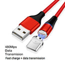 3A USB to USB-C / Type-C Fast Charging + 480Mbps Data Transmission Mobile Phone Magnetic Suction Fast Charging Data Cable, Cable Length: 1m(Red)