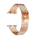 For Apple Watch Series 7 41mm / 6 & SE & 5 & 4 40mm / 3 & 2 & 1 38mm Honeycomb Stainless Steel Strap(Rose Gold)