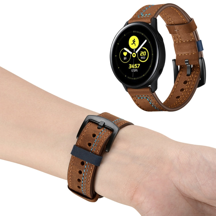 22mm For Huawei Watch GT2e / GT2 46mm Zigzag Leather Watch Band(Brown)