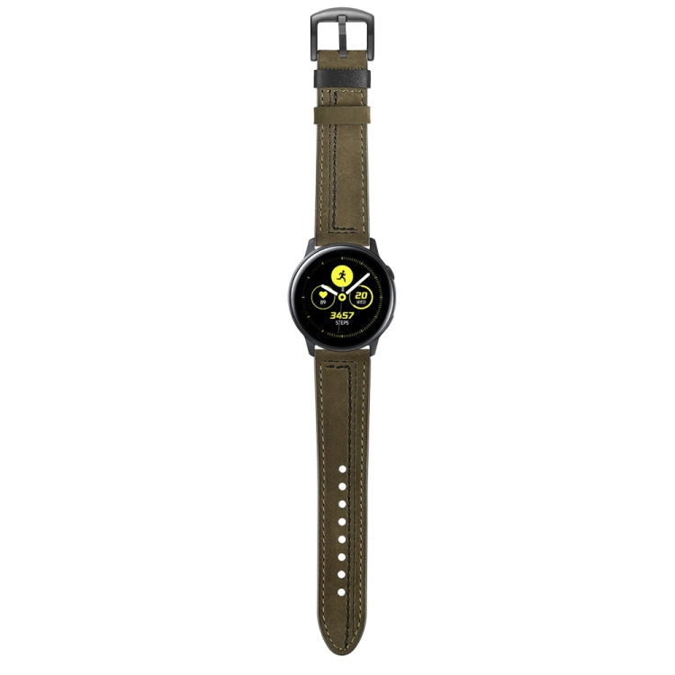22mm For Huawei Watch GT2e / GT2 46mm Zigzag Leather Watch Band(Green)