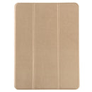For iPad 10.2 Honeycomb Ventilation Foldable Deformation Horizontal Flip PU Leather Case with 3-Folding Holder & Pen Slot & Smart Sleep / Wake-up(Gold)