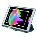 For iPad 10.2 Honeycomb Ventilation Foldable Deformation Horizontal Flip PU Leather Case with 3-Folding Holder & Pen Slot & Smart Sleep / Wake-up(Gold)