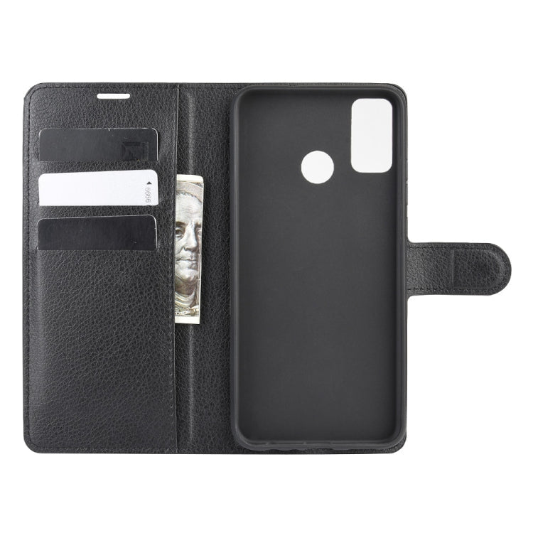 For Huawei Honor 9X lite Litchi Texture Horizontal Flip Protective Case with Holder & Card Slots & Wallet(Black)