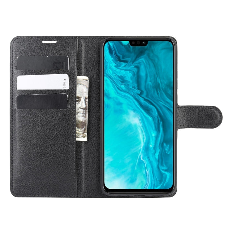 For Huawei Honor 9X lite Litchi Texture Horizontal Flip Protective Case with Holder & Card Slots & Wallet(Black)