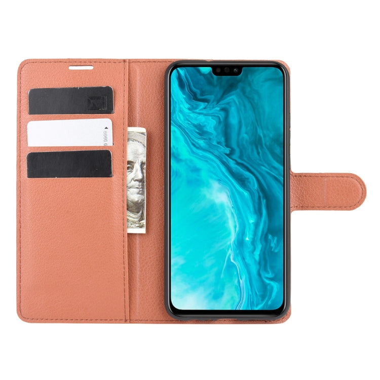 For Huawei Honor 9X lite Litchi Texture Horizontal Flip Protective Case with Holder & Card Slots & Wallet(Brown)