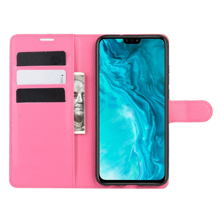 For Huawei Honor 9X lite Litchi Texture Horizontal Flip Protective Case with Holder & Card Slots & Wallet(Rose red)