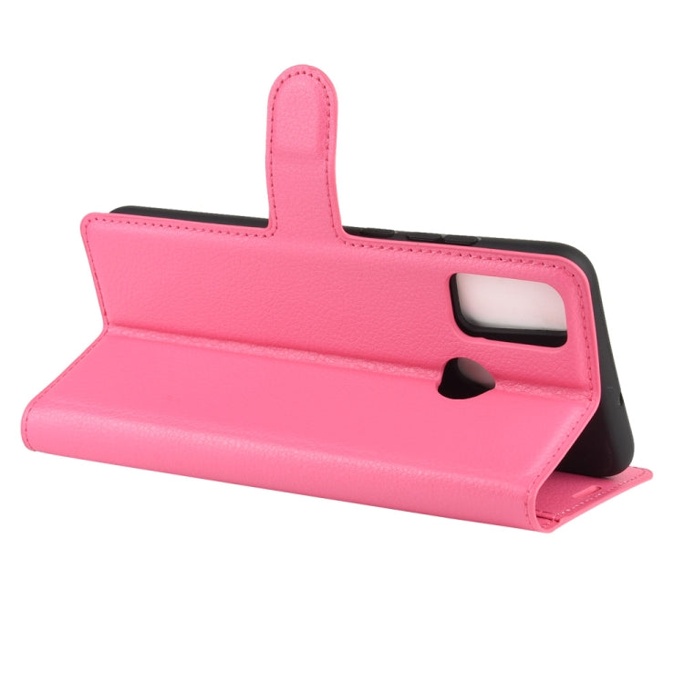 For Huawei Honor 9X lite Litchi Texture Horizontal Flip Protective Case with Holder & Card Slots & Wallet(Rose red)