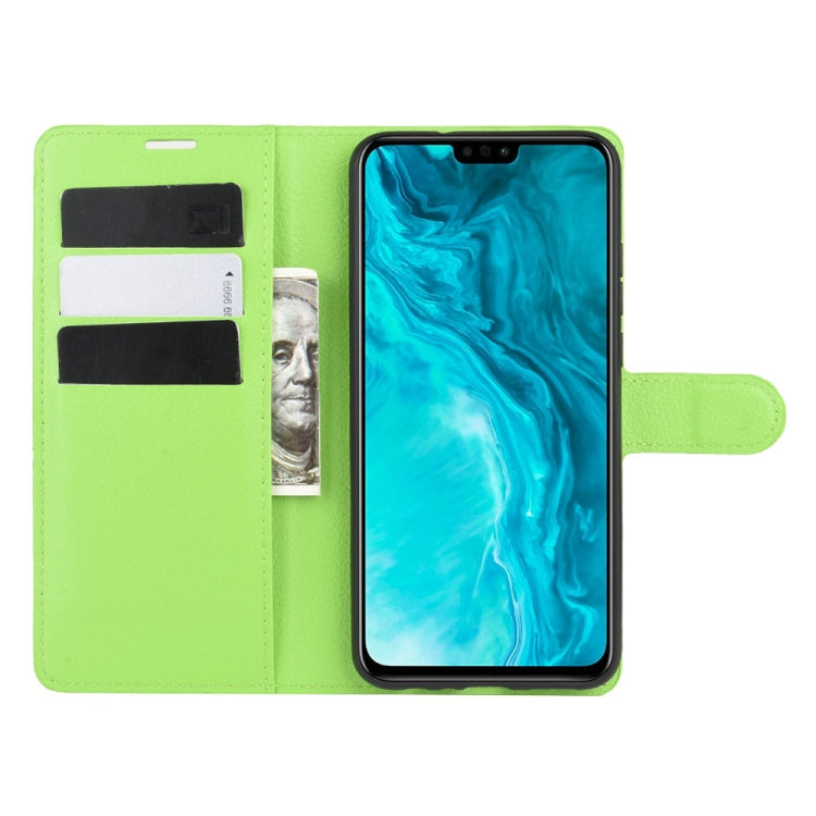 For Huawei Honor 9X lite Litchi Texture Horizontal Flip Protective Case with Holder & Card Slots & Wallet(Green)