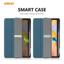 For Samsung Galaxy Tab S6 Lite P610 / P615 / Tab S6 Lite 2022 / P613 / P619 ENKAY Leather Smart Tablet Case with Pen Slot(Dark Blue)