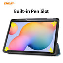 For Samsung Galaxy Tab S6 Lite P610 / P615 / Tab S6 Lite 2022 / P613 / P619 ENKAY Leather Smart Tablet Case with Pen Slot(Dark Blue)