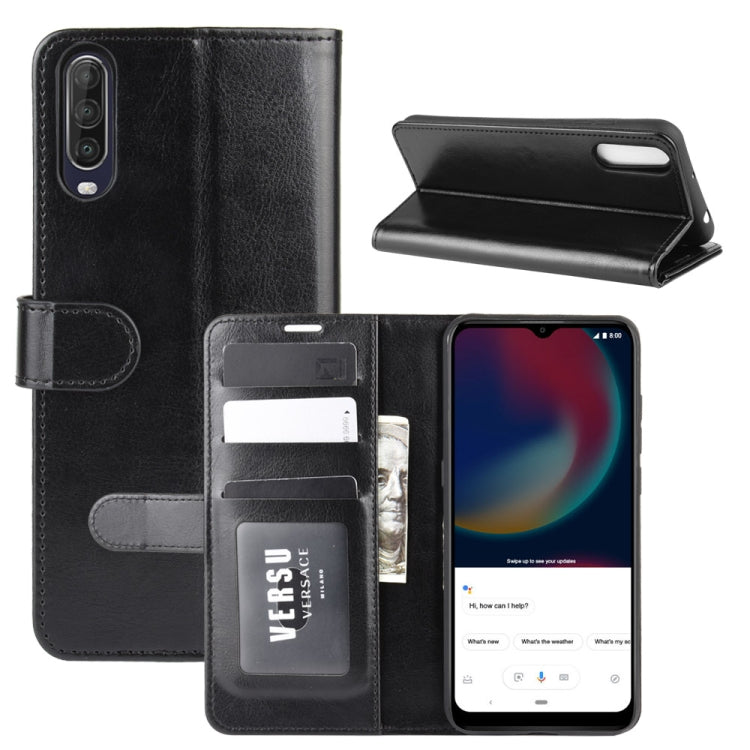 For Wiko view 4/ 4 lite R64 Texture Single Horizontal Flip Protective Case with Holder & Card Slots & Wallet& Photo Frame(Black)