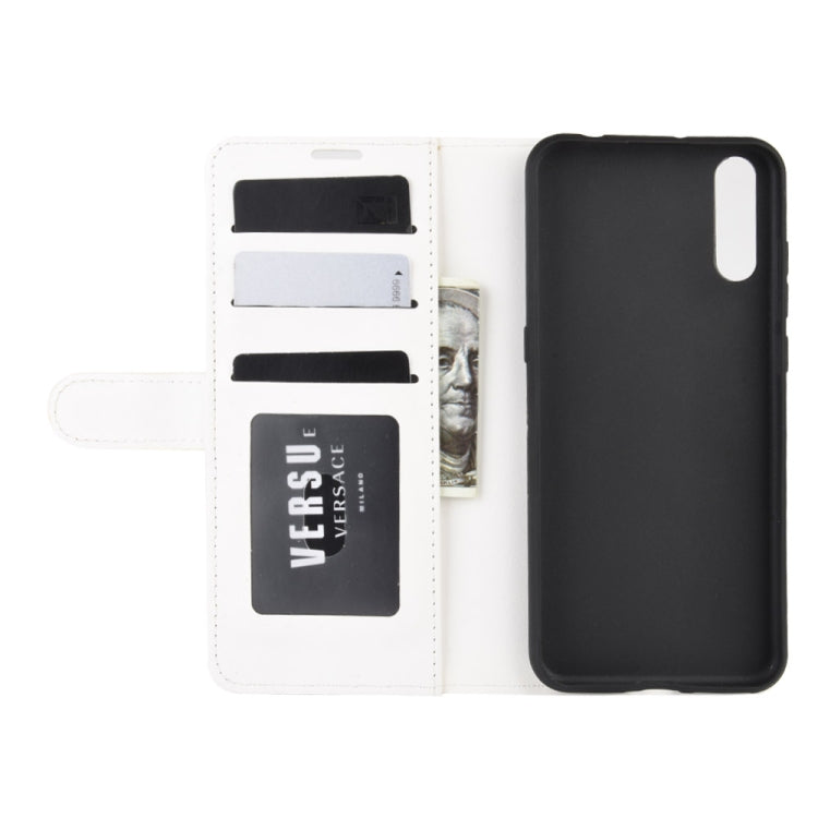 For Wiko view 4/ 4 lite R64 Texture Single Horizontal Flip Protective Case with Holder & Card Slots & Wallet& Photo Frame(White)