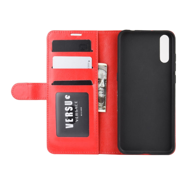 For Wiko view 4/ 4 lite R64 Texture Single Horizontal Flip Protective Case with Holder & Card Slots & Wallet& Photo Frame(Red)