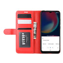 For Wiko view 4/ 4 lite R64 Texture Single Horizontal Flip Protective Case with Holder & Card Slots & Wallet& Photo Frame(Red)