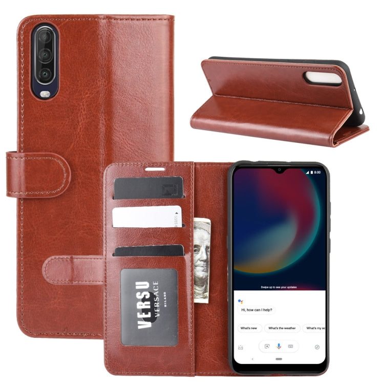 For Wiko view 4/ 4 lite R64 Texture Single Horizontal Flip Protective Case with Holder & Card Slots & Wallet& Photo Frame(Brown)