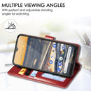 For Nokia 5.3 Retro Solid Color Leather Buckle Phone Case with Lanyard & Photo Frame & Card Slot & Wallet & Stand Function(Brown)