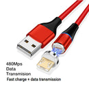 3A USB to Micro USB Fast Charging + 480Mbps Data Transmission Mobile Phone Magnetic Suction Fast Charging Data Cable, Cable Length: 2m(Red)