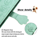 For Xiaomi Redmi 10X (4G) / Note 9 Cute Cat and Dog Embossed Horizontal Flip Leather Case with Bracket / Card Slot / Wallet / Lanyard(Green)