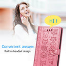For Xiaomi Redmi 10X (4G) / Note 9 Cute Cat and Dog Embossed Horizontal Flip Leather Case with Bracket / Card Slot / Wallet / Lanyard(Green)