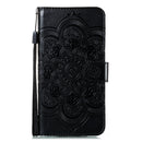 For Motorola Moto E6S 2020 Mandala Embossing Pattern Horizontal Flip Leather Case with Holder & Card Slots & Wallet & Photo Frame & Lanyard(Black)