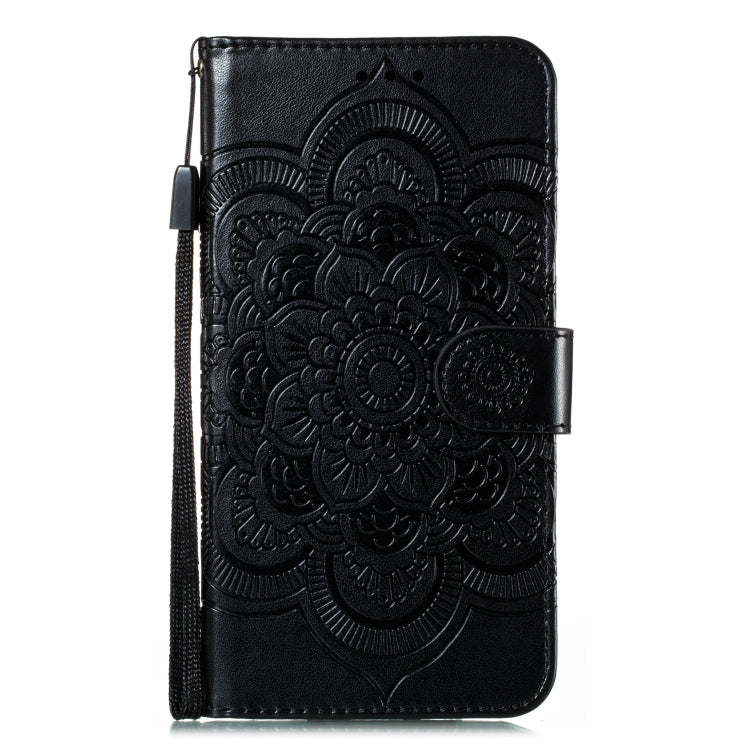 For Motorola Moto E6S 2020 Mandala Embossing Pattern Horizontal Flip Leather Case with Holder & Card Slots & Wallet & Photo Frame & Lanyard(Black)
