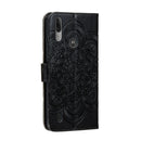 For Motorola Moto E6S 2020 Mandala Embossing Pattern Horizontal Flip Leather Case with Holder & Card Slots & Wallet & Photo Frame & Lanyard(Black)