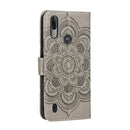 For Motorola Moto E6S 2020 Mandala Embossing Pattern Horizontal Flip Leather Case with Holder & Card Slots & Wallet & Photo Frame & Lanyard(Grey)