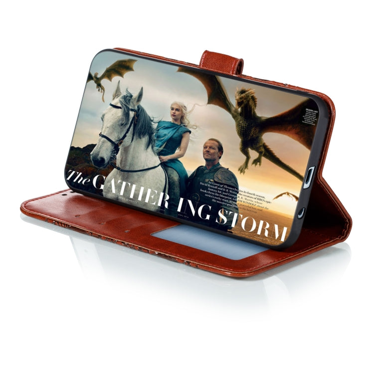 For Motorola Moto E6S 2020 Mandala Embossing Pattern Horizontal Flip Leather Case with Holder & Card Slots & Wallet & Photo Frame & Lanyard(Brown)