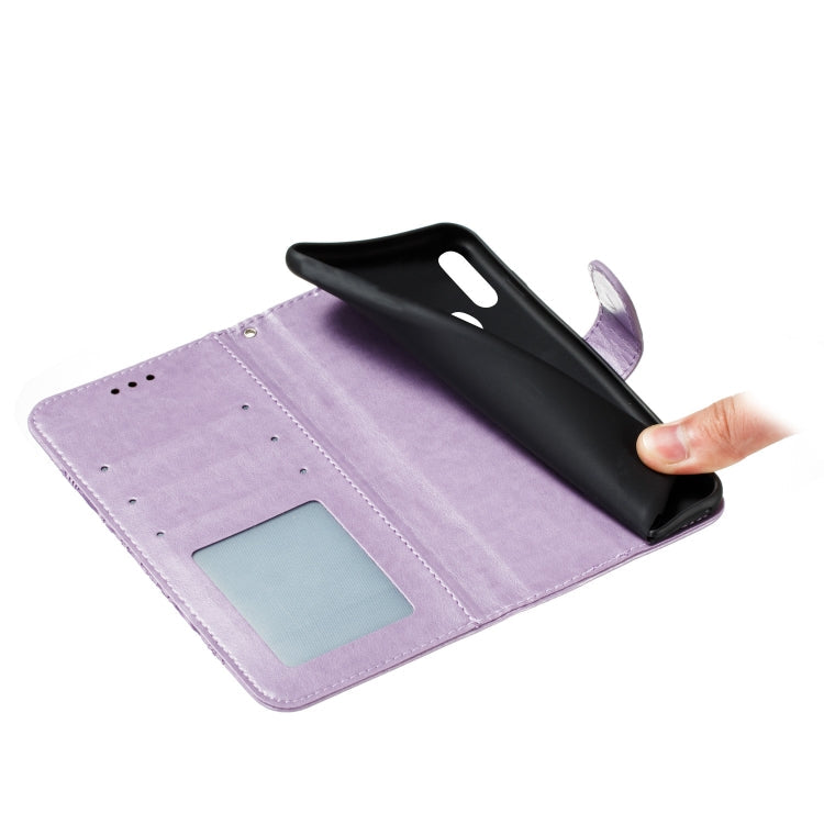 For Motorola Moto E6S 2020 Mandala Embossing Pattern Horizontal Flip Leather Case with Holder & Card Slots & Wallet & Photo Frame & Lanyard(Purple)