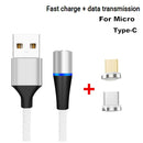 2 in 1 3A USB to Micro USB + USB-C / Type-C Fast Charging + 480Mbps Data Transmission Mobile Phone Magnetic Suction Fast Charging Data Cable, Cable Length: 2m(Silver)