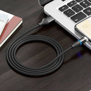 2 in 1 3A USB to 8 Pin + USB-C / Type-C Fast Charging + 480Mbps Data Transmission Mobile Phone Magnetic Suction Fast Charging Data Cable, Cable Length: 2m(Black)