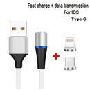 2 in 1 3A USB to 8 Pin + USB-C / Type-C Fast Charging + 480Mbps Data Transmission Mobile Phone Magnetic Suction Fast Charging Data Cable, Cable Length: 2m(Silver)